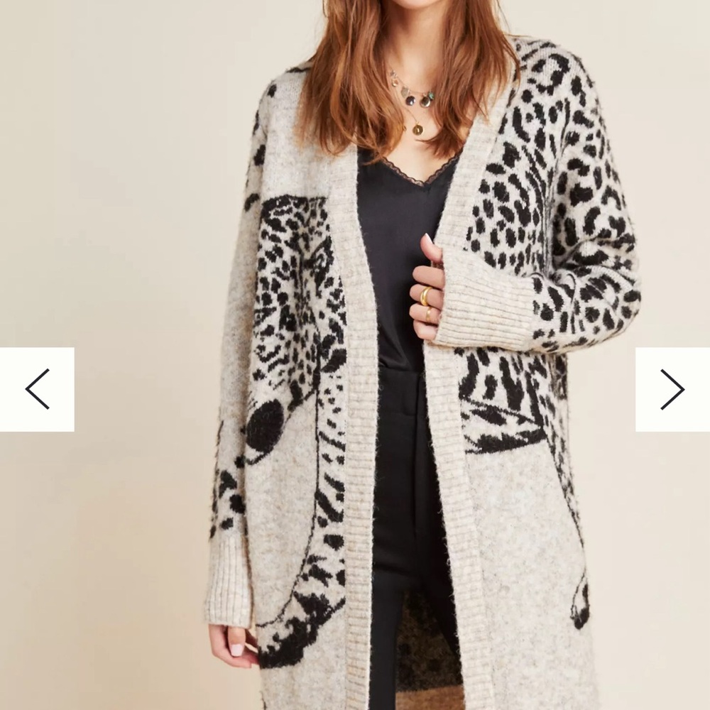 Anthropologie Lucerne Leopard Cardigan